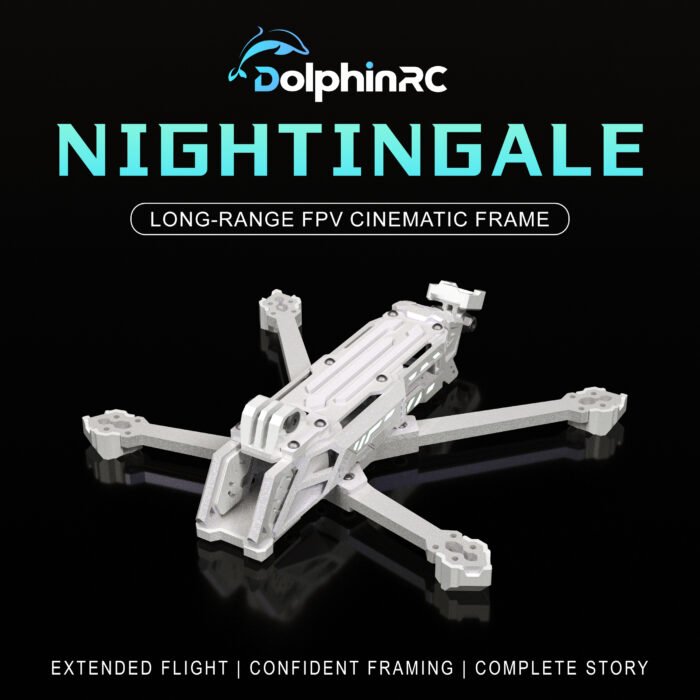 DolphinRC Nightingale 5 inch FPV Frame Gradient White Pink RGB LED Freestyle Cinewhoop Drode Parts